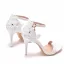 Charmant Blanche En Dentelle Fleur Chaussure De Mariée 2021 Bride Cheville 9 cm Talons Aiguilles Peep Toes / Bout Ouvert Mariage Talons Hauts