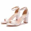 Schöne Weiß Brautschuhe 2021 Knöchelriemen 7 cm Thick Heels Spitzschuh Hochzeit Sandaletten Hochhackige