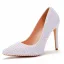 Classique Ivoire Perle Chaussure De Mariée 2021 11 cm Talons Aiguilles À Bout Pointu Mariage Escarpins Talons Hauts