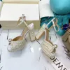 Stunning Sexy Ivory Pearl Wedding Shoes 2021 Ankle Strap Leather 12 cm Thick Heels Open / Peep Toe Wedding High Heels