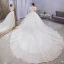 Vintage / Retro Ivory Beading Sequins Lace Flower Wedding Dresses 2021 Ball Gown Scoop Neck Short Sleeve Backless Royal Train Wedding