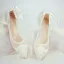 Elegant White Lace Flower Wedding Shoes 2021 Leather Bow 6 cm Stiletto Heels Pointed Toe Wedding Pumps High Heels
