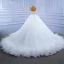 Luxe Blanche Robe De Mariée 2021 Robe Boule Bretelles Spaghetti Perlage Perle Paillettes Sans Manches Dos Nu Royal Train Mariage