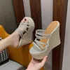 Fashion Multi-Colors Street Wear Braid Womens Sandals 2021 16 cm Platform Wedges Open / Peep Toe Sandals