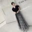 Mode Noire Noeud Robe De Bal 2021 Princesse V-Cou Manches Courtes Longue Promo Robe De Ceremonie