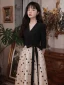 Fashion Black Homecoming Star Bow Graduation Dresses 2021 A-Line / Princess V-Neck 1/2 Sleeves Tea-length Formal Dresses