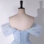 Chic / Beautiful Sky Blue Flower Glitter Sequins Prom Dresses 2024 A-Line / Princess Off-The-Shoulder Sleeveless Backless Floor-Length / Long Prom Formal Dresses