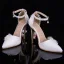 Chic / Beautiful White Wedding Shoes 2019 Pearl Ankle Strap Appliques 9 cm Pointed Toe Stiletto Heels Wedding High Heels