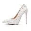 Chic / Beautiful Ivory Wedding Shoes 2019 Rhinestone Lace Flower 11 cm Stiletto Heels Pointed Toe Wedding Pumps