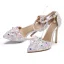 Charmant Multifarben Brautschuhe 2019 Knöchelriemen Kristall Strass 11 cm Stilettos Spitzschuh Hochzeit Hochhackige