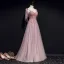 Charmant Rougissant Rose Robe De Soirée 2019 Princesse Bretelles Spaghetti Noeud Perlage En Dentelle Fleur Sans Manches Dos Nu Longue Robe De Ceremonie