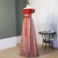 Charmant Rougissant Rose Robe De Soirée 2019 Princesse De l'épaule Cristal En Dentelle Fleur Appliques Manches Courtes Dos Nu Noeud Longue Robe De Ceremonie
