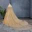 Scintillantes Doré Robe De Mariée 2019 Robe Boule De l'épaule Paillettes Manches Courtes Dos Nu Chapel Train