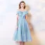 Chic / Belle Rose Bonbon de retour Robe De Graduation 2019 Princesse De l'épaule Paillettes Manches Courtes Dos Nu Thé Longueur Robe De Ceremonie