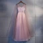 Chic / Belle Rose Bonbon Robe De Soirée 2018 Princesse En Dentelle Appliques Cristal Encolure Dégagée Dos Nu Sans Manches Longue Robe De Ceremonie