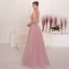 Chic / Belle Rougissant Rose Robe De Soirée 2019 Princesse Bretelles Spaghetti Noeud Perlage Paillettes Sans Manches Dos Nu Longue Robe De Ceremonie