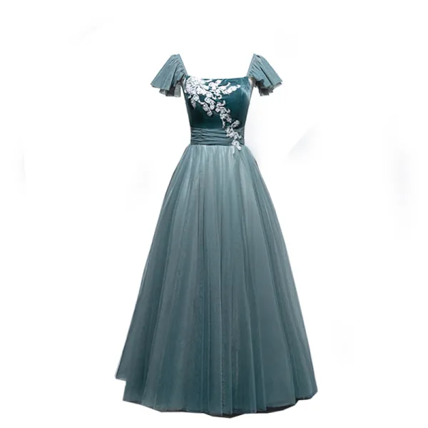 Ball Gown A-Line Strapless Yarn Satin Floor Length Women's Quinceanera Prom  Dress