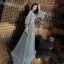 Élégant Vert Cendré Robe De Soirée 2019 Princesse Encolure Dégagée Perlage Perle Faux Diamant En Dentelle Fleur Manches Longues Dos Nu Longue Robe De Ceremonie