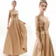 Modern / Fashion Silver Evening Dresses  2019 A-Line / Princess Scoop Neck Sequins 3/4 Sleeve Backless Floor-Length / Long Formal Dresses