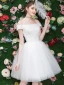 Sexy Ivoire Robe De Fete Bretelles croisées 2019 Princesse De l'épaule Paillettes En Dentelle Fleur Manches Courtes Dos Nu Courte Robe De Ceremonie
