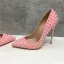 Chic / Belle Rose Bonbon Soirée Escarpins 2019 Cuir Rivet 12 cm Talons Aiguilles À Bout Pointu Escarpins