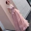 Charmant Rougissant Rose Robe De Soirée 2019 Princesse Bretelles Spaghetti En Dentelle Fleur Sans Manches Dos Nu Longue Robe De Ceremonie