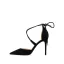 Schöne Freizeit Schwarz Sandalen Damen 2019 Wildleder X-Riemen Schleife 10 cm Stilettos Spitzschuh Hochhackige
