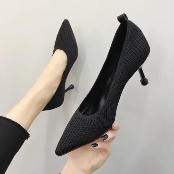 Mooie / Prachtige Khaki Toevallig Vlecht Pumps 2019 7 cm Naaldhakken / Stiletto Spitse Neus Pumps