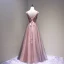 Chic / Belle Bordeaux Robe De Bal 2018 Princesse Appliques Cristal Noeud V-Cou Dos Nu Sans Manches Longue Robe De Ceremonie