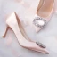 Classy Nude Wedding Shoes 2019 Leather Satin Rhinestone Bow 7 cm Stiletto Heels Pointed Toe Wedding Pumps