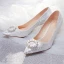 Charming Silver Wedding Shoes 2019 Pearl Rhinestone Lace Flower Sequins Stiletto Heels 7 cm Pointed Toe Wedding Pumps