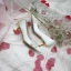 Chic / Beautiful Ivory Wedding Shoes 2019 Leather Pearl 5 cm Stiletto Heels Pointed Toe Wedding Pumps