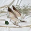 Elegancka Kość Słoniowa Buty Ślubne 2019 Skórzany Perła 6 cm Szpilki Szpiczaste Ślub Czółenka