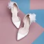 Chic / Beautiful White Evening Party Womens Shoes 2019 Beading Appliques 9 cm Stiletto Heels Pointed Toe High Heels