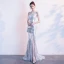 Sexy Scintillantes Argenté Robe De Soirée 2019 Trompette / Sirène Une épaule Paillettes Sans Manches Dos Nu Fendue devant Train De Balayage Robe De Ceremonie