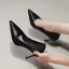 Enkel Brun Kontor Pumps 2019 Lær 8 cm Stiletthæler Spisse Pumps