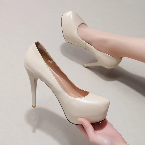 Fine Svart Aften Pumps 2019 Lær 9 cm Stiletthæler Spisse Pumps