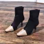 Vintage / Originale Noire Désinvolte Bottes Femme 2020 Cuir 7 cm Talons Aiguilles À Bout Pointu Bottes