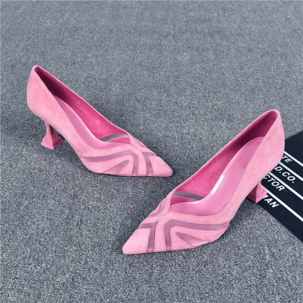 Moderne / Mode Rose Bonbon Soirée Escarpins 2019 Cuir Daim 8 cm Talons Aiguilles À Bout Pointu Escarpins