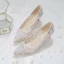 Modern / Fashion Ivory Wedding Shoes 2019 Tulle Lace Flower 8 cm Stiletto Heels Pointed Toe Wedding Pumps