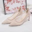Elegant Blushing Pink Wedding Shoes 2019 Leather Spotted 7 cm Stiletto Heels Pointed Toe Wedding Pumps