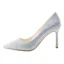 Uroczy Złote Buty Ślubne 2019 Skórzany Rhinestone 8 cm Szpilki Szpiczaste Ślub Czółenka