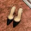 Moda Beżowe Wieczorowe Nit Slingback Sandały Damskie 2021 8 cm Szpilki Szpiczaste Sandały Wysokie Obcasy