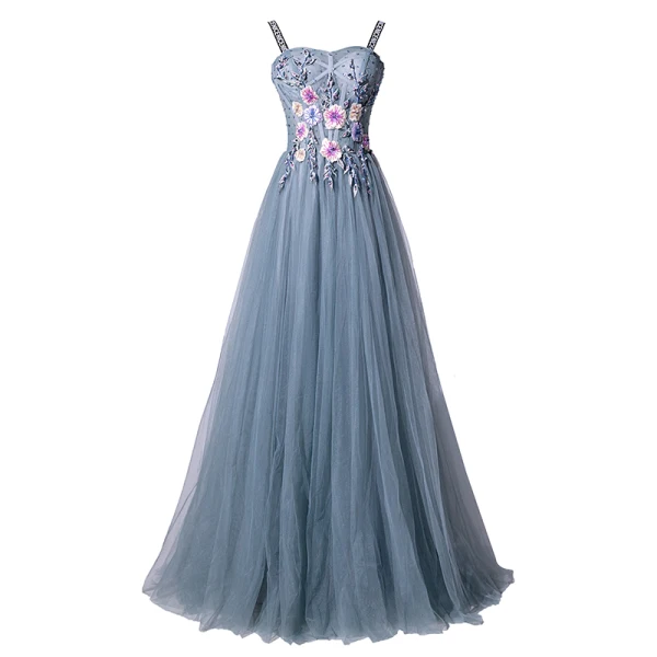 Modern / Fashion Flower Fairy Green Prom Dresses 2019 A-Line / Princess Spaghetti Straps Beading Crystal Sequins Lace Flower Sleeveless Backless Floor-Length / Long Formal Dresses