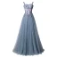 Modern / Fashion Flower Fairy Green Prom Dresses 2019 A-Line / Princess Spaghetti Straps Beading Crystal Sequins Lace Flower Sleeveless Backless Floor-Length / Long Formal Dresses
