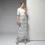 Sexy Ivory / Creme Abendkleider 2020 Meerjungfrau One-Shoulder Pailletten Perlenstickerei Quaste 1/2 Ärmel Rückenfreies Lange Festliche Kleider