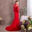 Modern / Fashion Chinese style Red Evening Dresses  2018 Trumpet / Mermaid Sequins High Neck Long Sleeve Sweep Train Formal Dresses