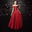 Chic / Beautiful Red Evening Dresses  2020 A-Line / Princess Off-The-Shoulder Sleeveless Backless Floor-Length / Long Formal Dresses