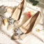 Charmant Champagner Hochzeit Brautjungfer Pumps 2019 Strass Schleife Pailletten 8 cm Stilettos Spitzschuh Brautschuhe