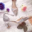Scintillantes Argenté Demoiselle D'honneur Mariage Talons Hauts 2019 Faux Diamant Paillettes Bride Cheville 8 cm Talons Aiguilles À Bout Pointu Chaussure De Mariée